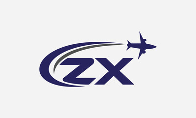 Fototapeta premium Tour and travel logo design, Airline agency symbol and aviation company monogram vector 