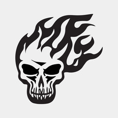a flaming tattoo design vector
