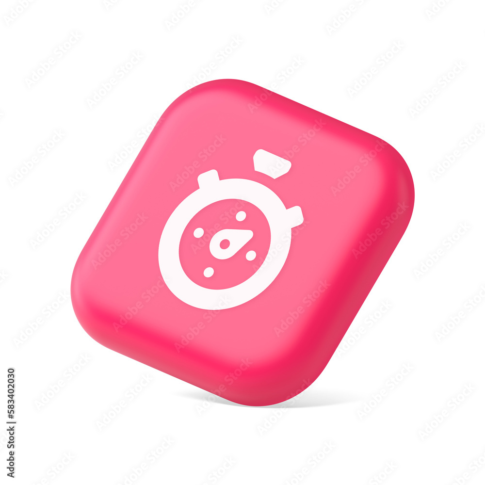 Poster stopwatch button timer speed time counting application panel interface 3d icon symbol website elemen