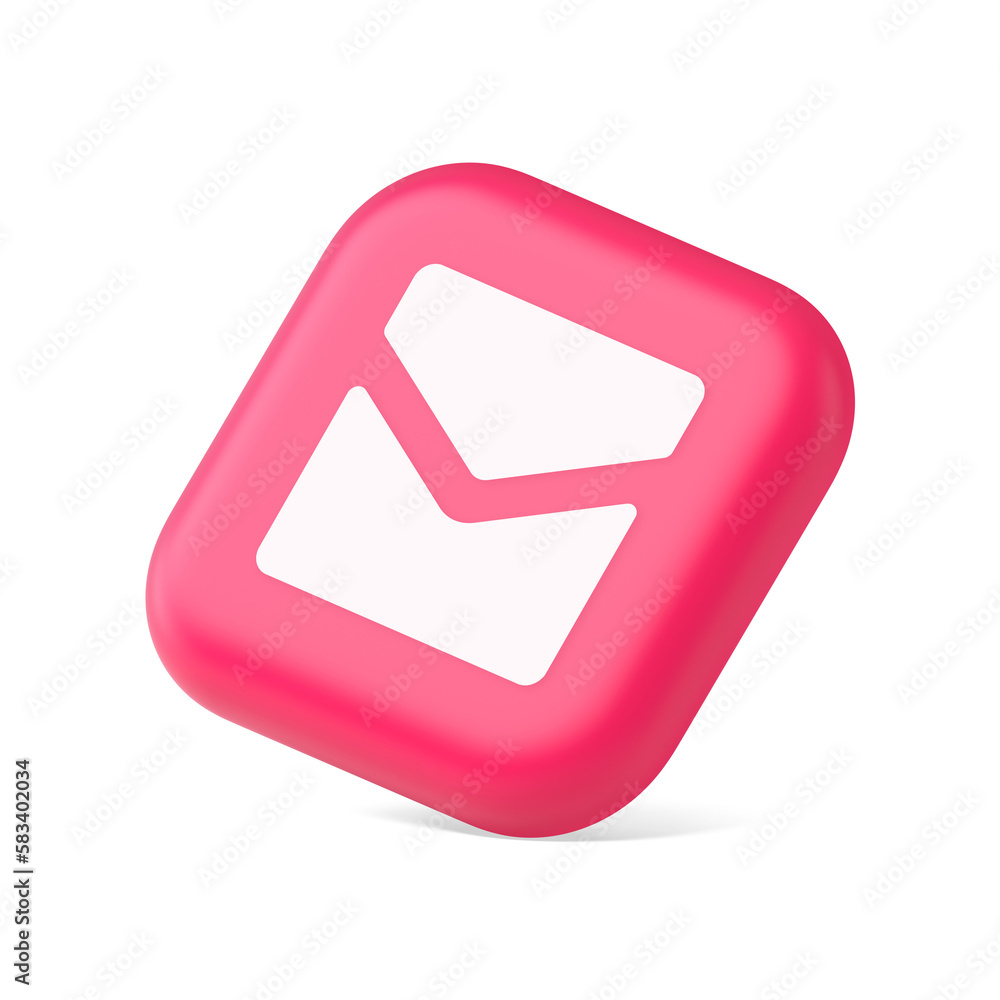 Poster email letter incoming message closed envelope mobile application button 3d icon symbol website eleme