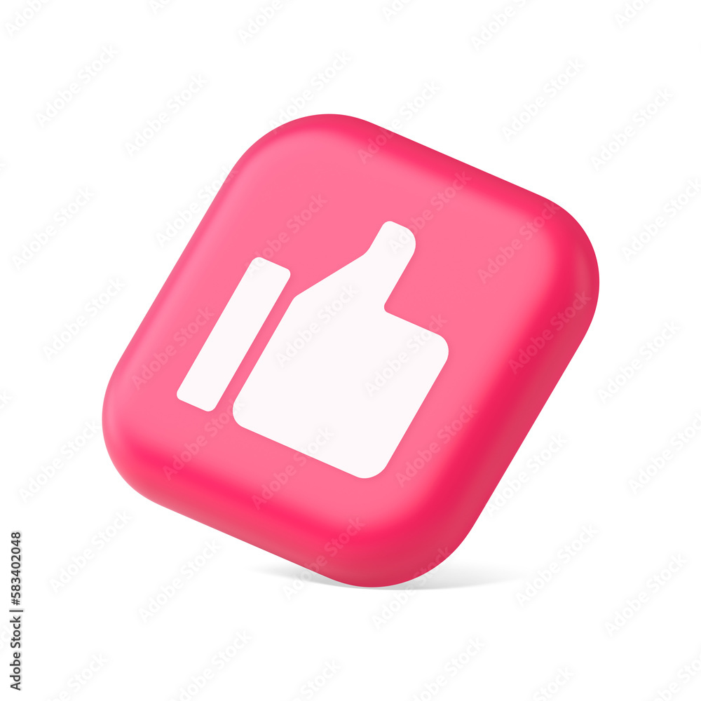 Poster thumb up like cool button cyberspace approve acceptance communication 3d icon symbol website element