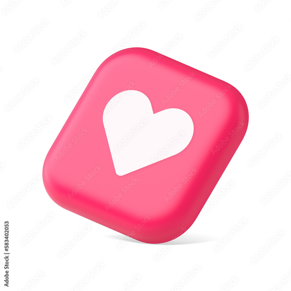 Poster dating application mobile interface button with heart social network communication 3d isometric icon