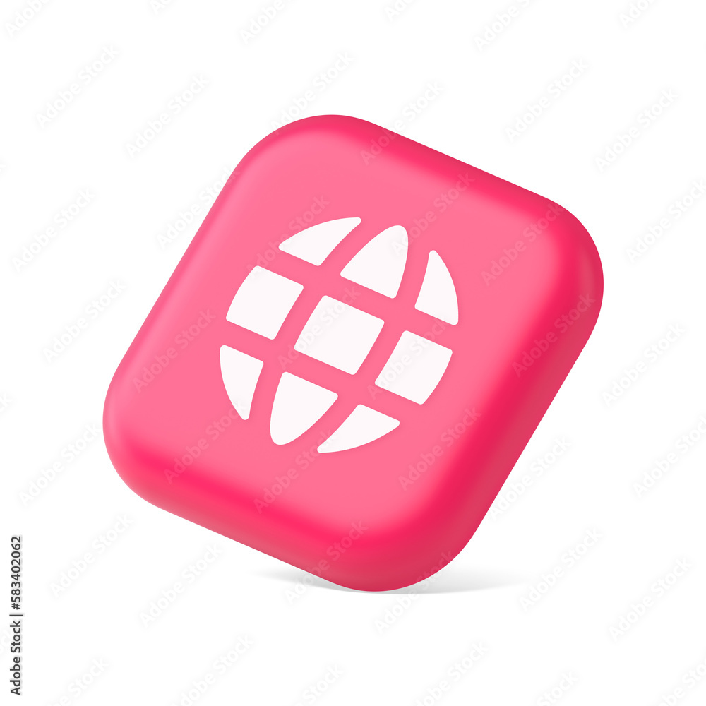 Poster internet connection global web communication button planet globalization technology 3d isometric ico