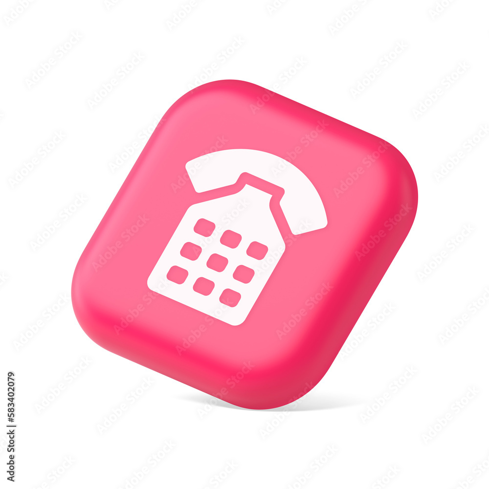 Poster phone call contact communication web button helpline hotline 3d icon symbol website element