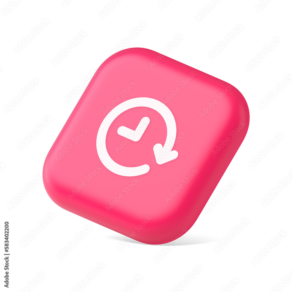 Poster clock in circle arrow button time countdown deadline chronometer 3d icon symbol website element