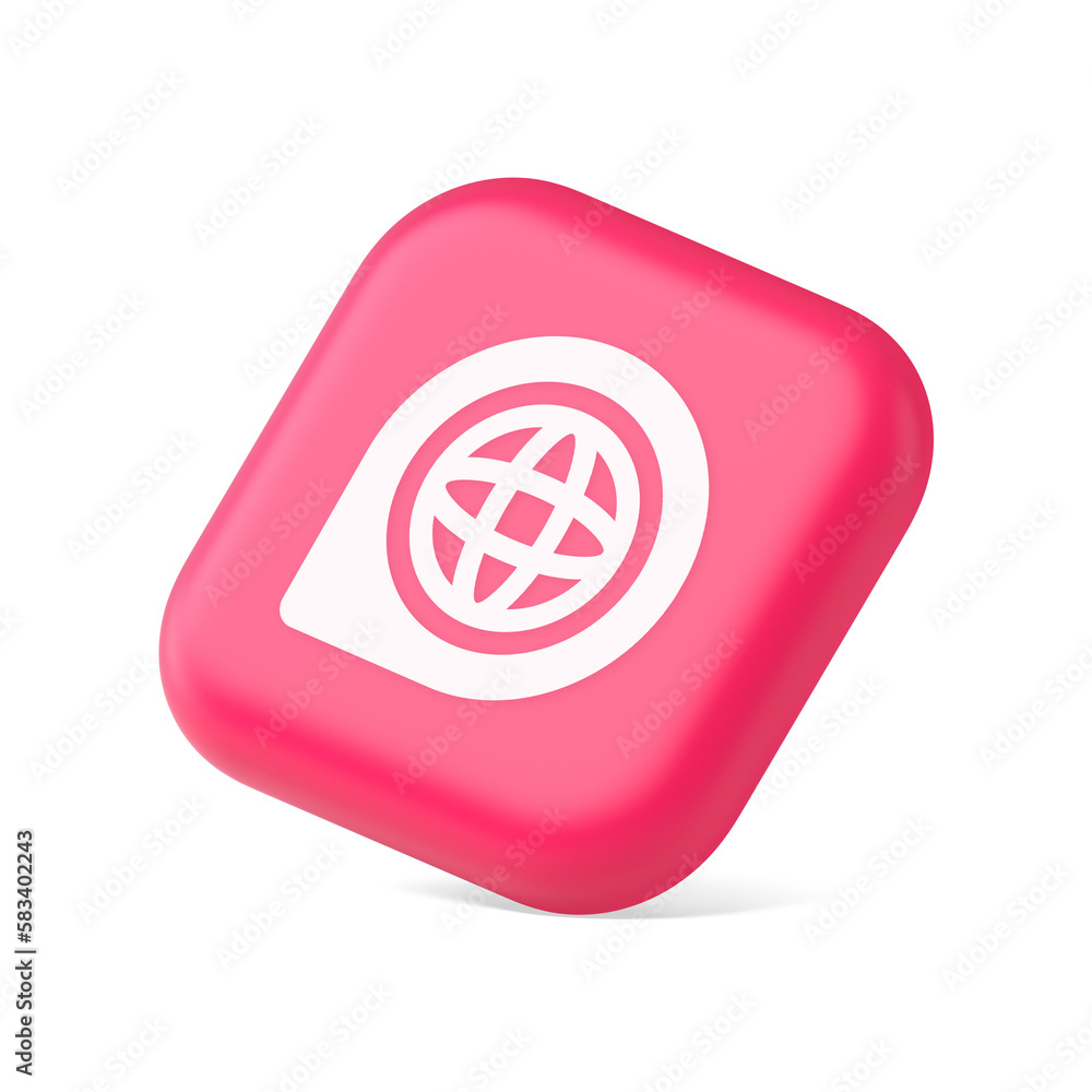 Poster internet access connection pointer button web address global cyberspace communication 3d isometric i