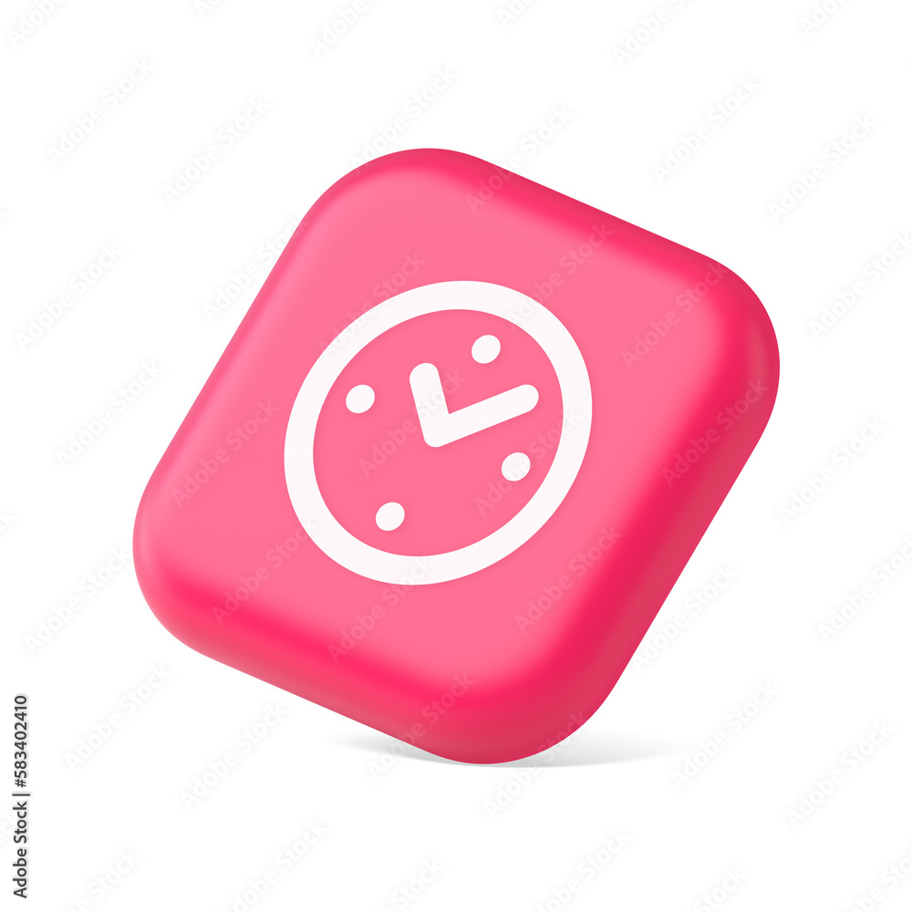 Poster alarm clock time countdown button deadline measurement 3d icon symbol website element