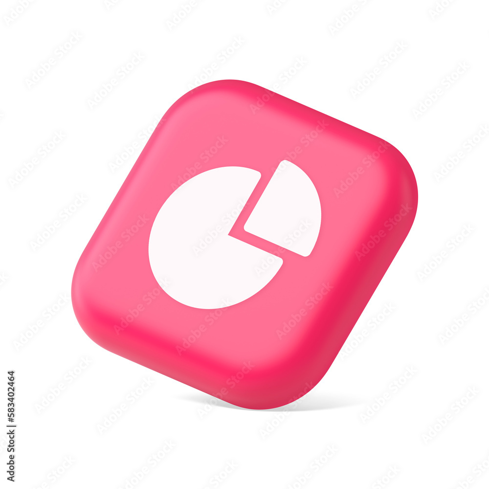 Aufkleber chart pie diagram piece button business presentation financial report 3d icon symbol website element