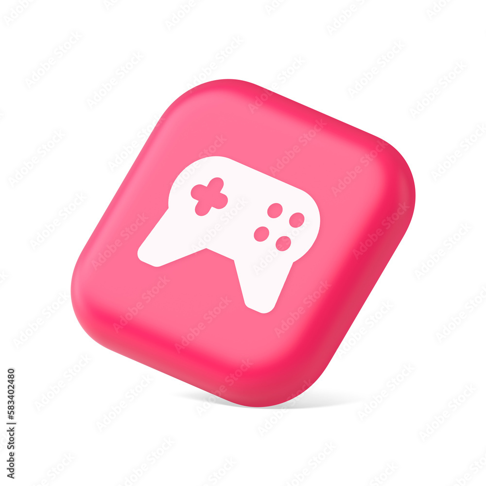 Poster gamepad controller virtual gaming connect button joystick joypad web app 3d icon symbol website elem