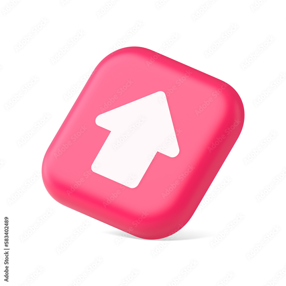 Poster arrow up button directional pointer cyberspace cursor 3d icon symbol website element