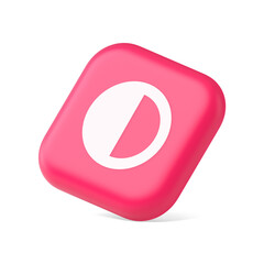 Brightness contrast button display control connection web app 3d icon symbol website element