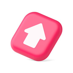 Arrow up button directional pointer cyberspace cursor 3d icon symbol website element