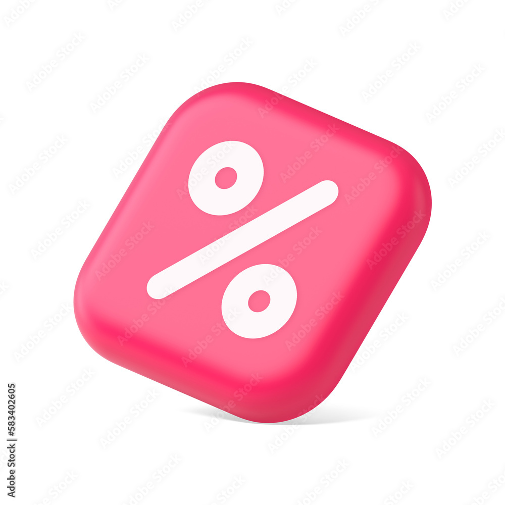 Poster percent button mathematical counting financial business investment 3d icon symbol website element