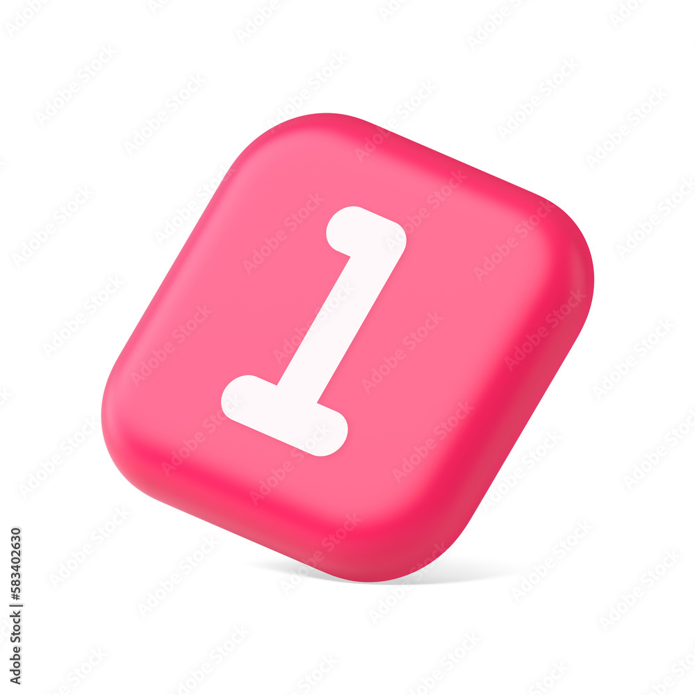 Poster one number button finance counting panel keyboard user interface 3d icon symbol website element