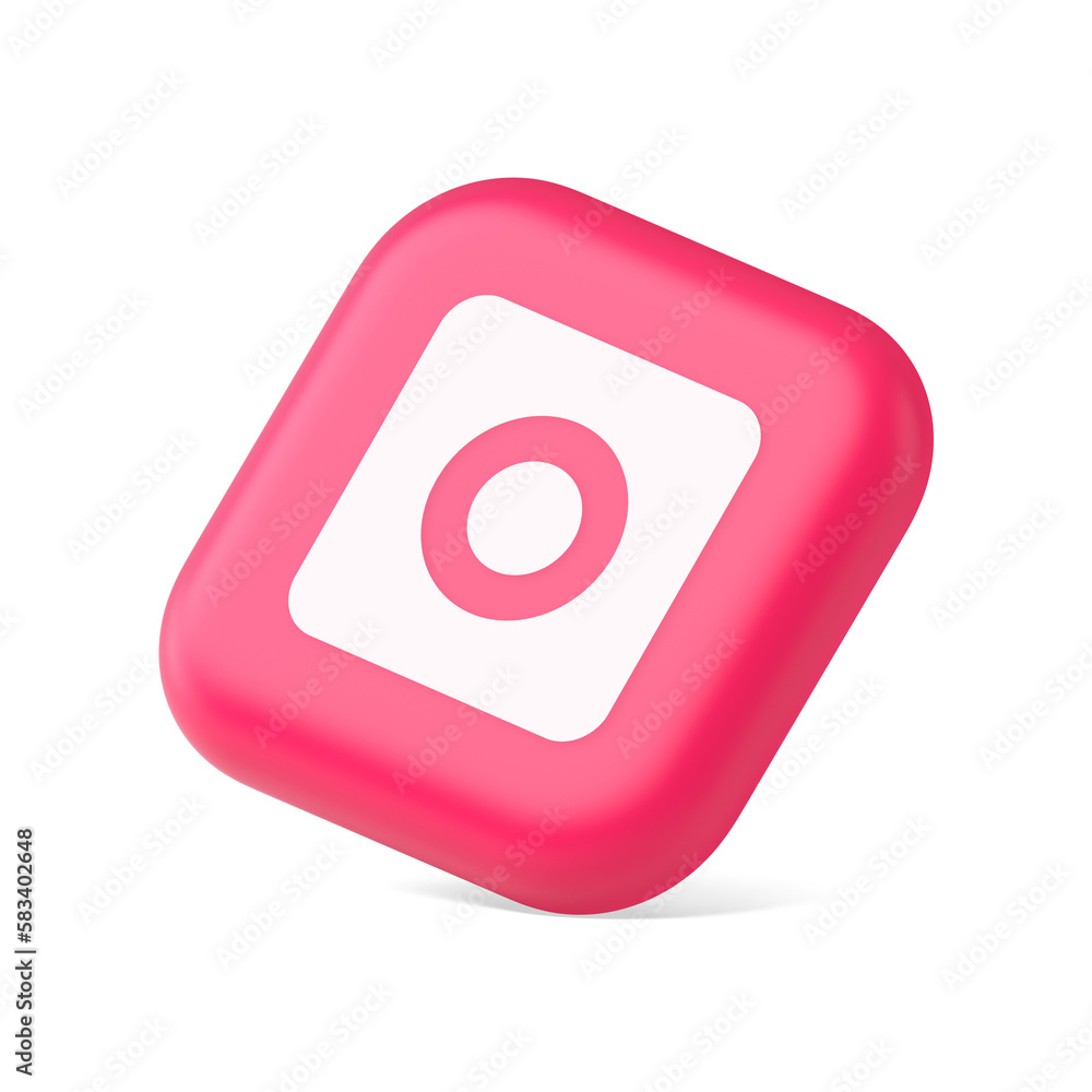 Poster camera photo video shooting button multimedia content creation web application 3d isometric icon