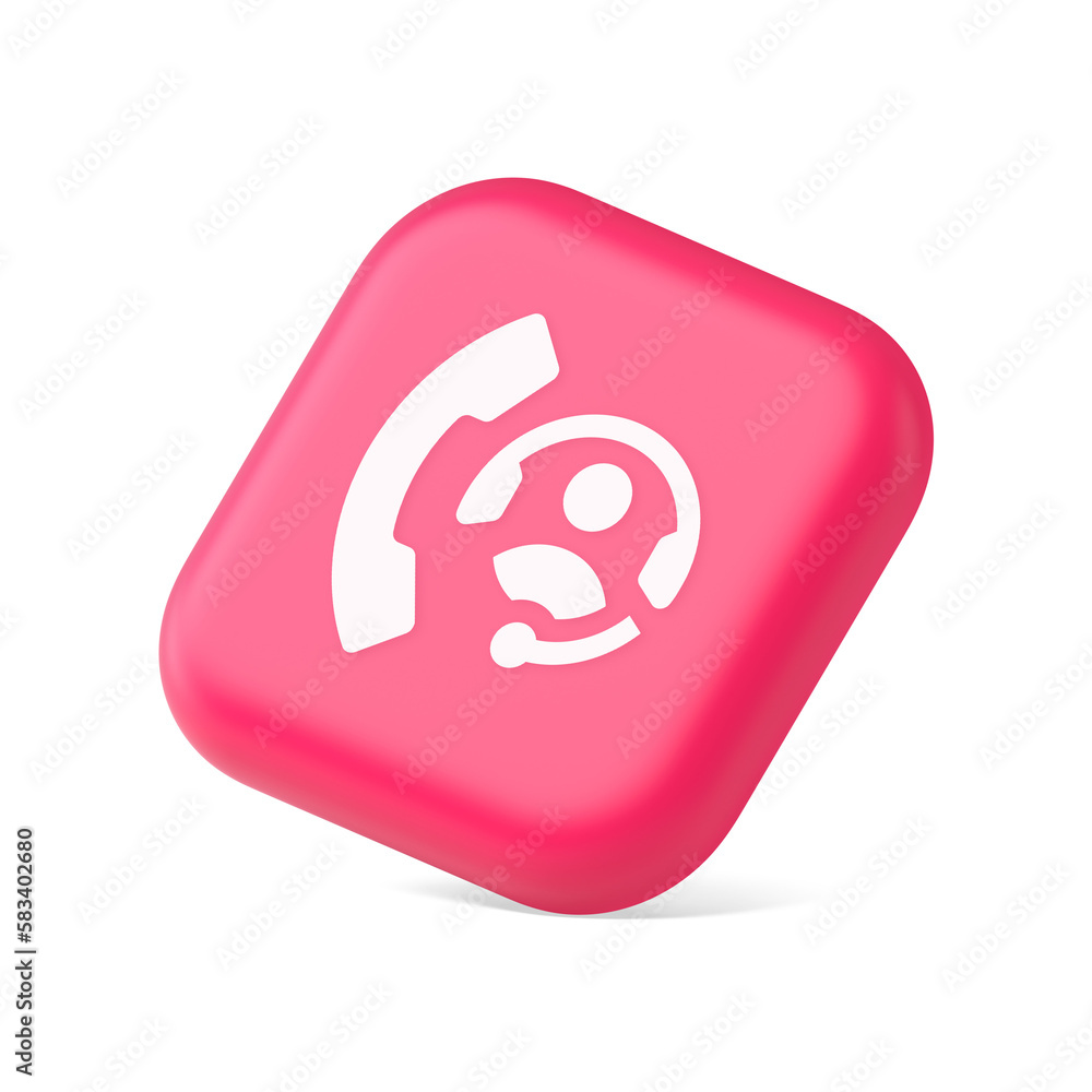 Poster emergency call helpline assistance button customer support service 3d icon symbol website element