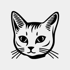 cute cat vector drawing isolated on white