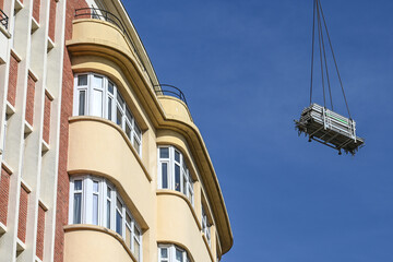 Bruxelles Belgique batiment logement immobilier building maison renovation chantier grue travaux meteriel