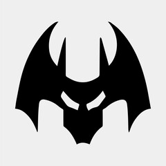 black and white bat logo design