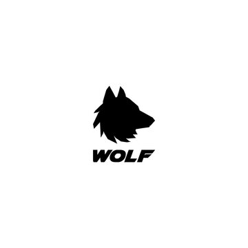 Creative wolf head logo design isolated on white background