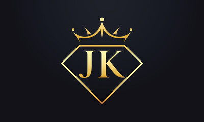 Diamond crown vector. Luxury queen logo for jewelry vector with letters	