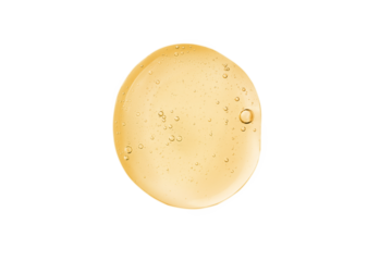 Face serum drop isolated on transparent background. Face oil, liquid gel swatch texture. Vitamin C serum texture.