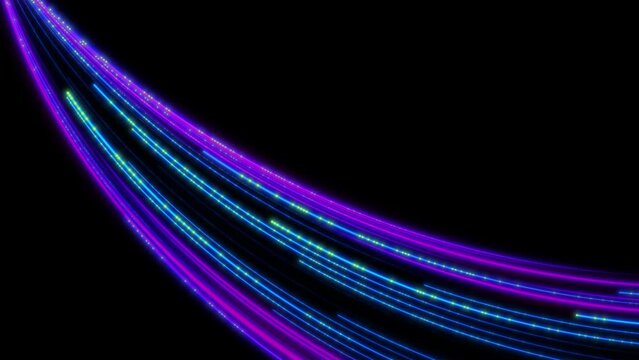 This stunning stock motion videography shows a beautiful abstract in blue and purple light streak.   