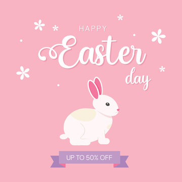 Happy Easter day banner. Vector illustration