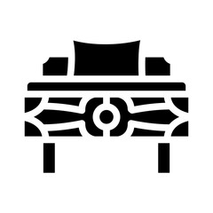 bed bedroom interior glyph icon vector illustration