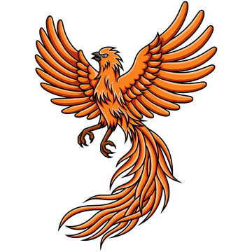 Phoenix bird with wings spread 