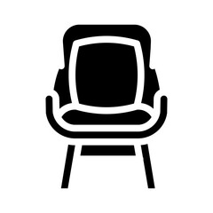 Naklejka premium chair cushion bedroom interior glyph icon vector illustration