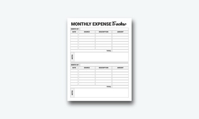 Monthly Expense Tracker kdp interior