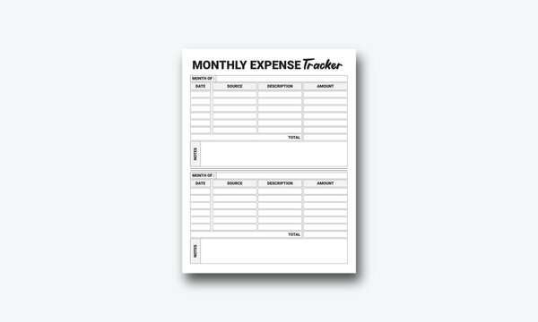 Monthly Expense Tracker kdp interior