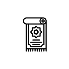 vector illustration of prayer mat icon with outline style. suitable for any purpose.