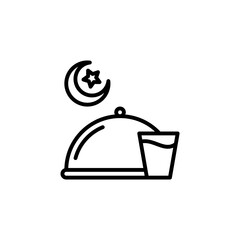 vector illustration of iftar icon with outline style. suitable for any purpose.