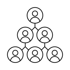 Family Tree, Hierarchy Network, Organization Structure, Affiliate Chart Vector Icon Illustration