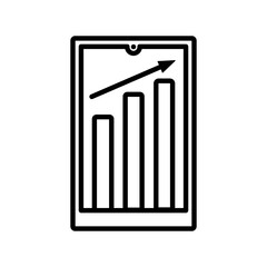 Digital Graphic Profit Data Phone Icon Outline Vector Illustration