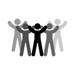 Teamwork, Group Of People Icon Outline Vector Illustration