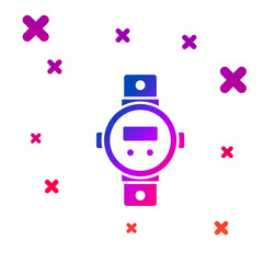 Color Diving watch icon isolated on white background. Diving underwater equipment. Gradient random dynamic shapes. Vector