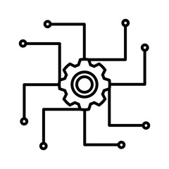 System Control Setting Icon Outline Vector Illustration