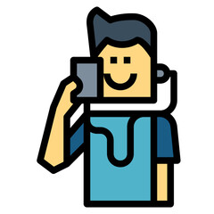 listening filled outline icon style