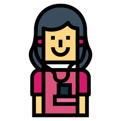 listening filled outline icon style