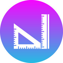 Set Square Gradient Circle Glyph Inverted Icon