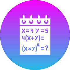 Notepad Gradient Circle Glyph Inverted Icon