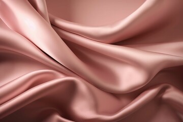 Pink silk fabric. Pink satin fabric background. Soft and smooth. Generative AI