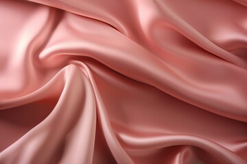 Pink silk fabric. Pink satin fabric background. Soft and smooth. Generative AI