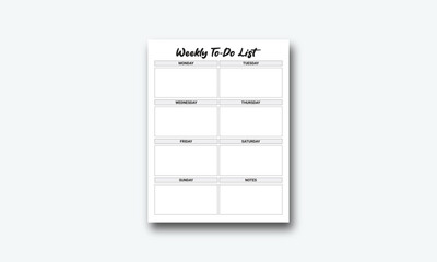 Weekly To-Do List kdp interior