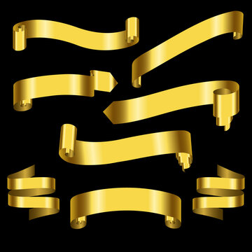 Golden Ribbon Design Set