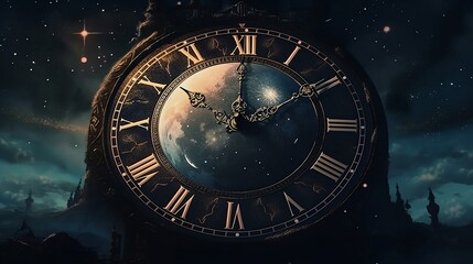 Moon clock (Ai generative art)