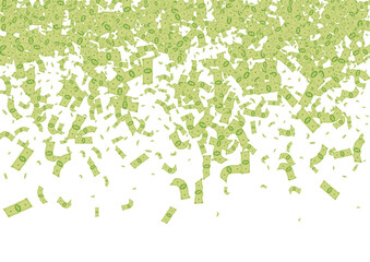 Paper Dollar Vector White Background. Flow